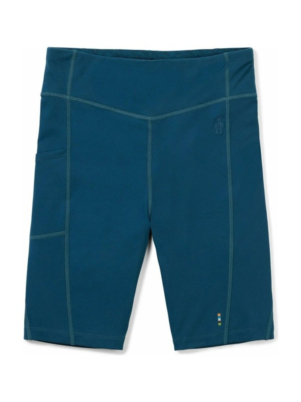 Smartwool Women’s Merino Sport Biker Shorts - S - teal blue athletic zip pocket